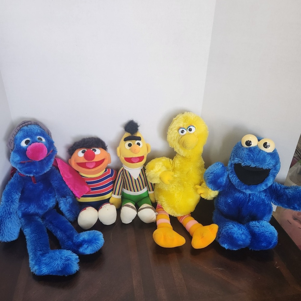 Vintage Applause Muppets Sesame Street Plush Lot Super Grover Big Bird Bernie +